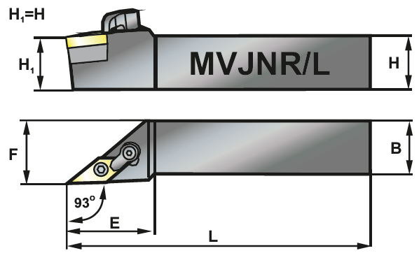 soustružnický držák  MVJNR2020K16